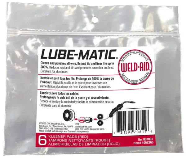 Almohadilla lubricante pretratada  roja Weld-Aid Lube-Matic 6pz